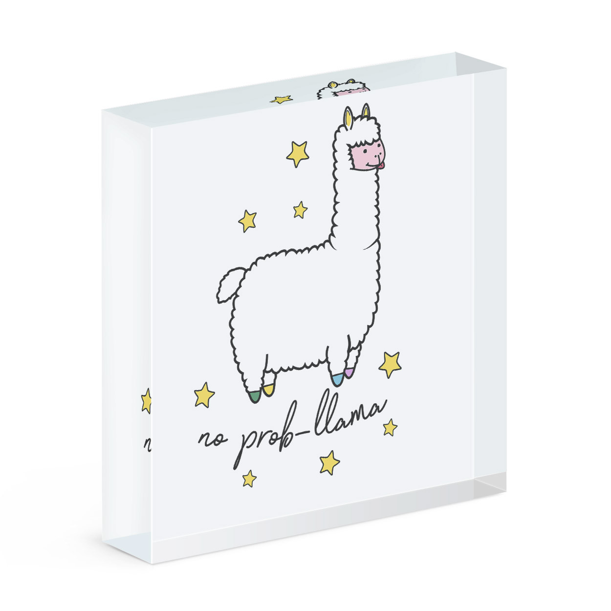 No Prob-Llama Acrylic Photo Block Frame Funny Llama Alpaca Joke