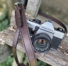 Leather Camera Strap Hand made Brown adjustable