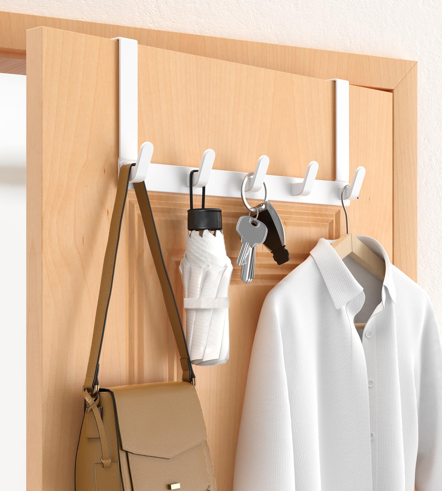 Over The Door Hooks Hanger, Heavy Duty Rack for Winter Coat, Fits 1 3/8