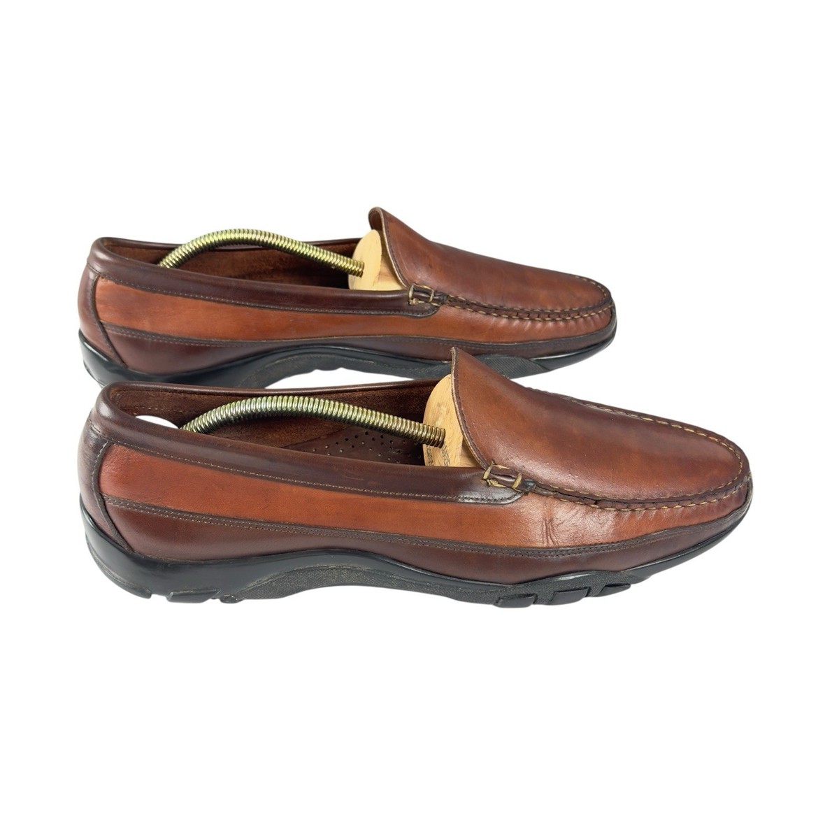 Allen Edmonds Boulder Leather Two Tone Brown Driving Loafers  display picture 2