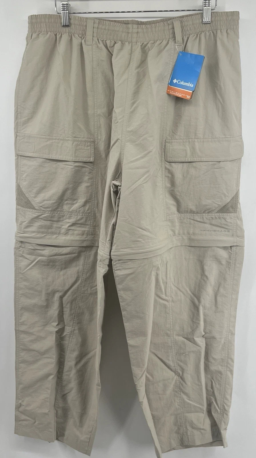 Columbia PFG Aruba III Convertible Pants Shorts Mens XL Tan Beige 38 30L New NWT