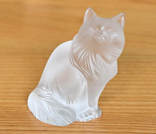 Lalique Crystal Heggie Cat Sculpture 1179600 , signed and Boxed