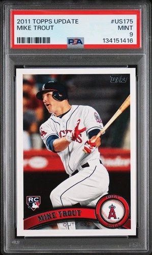 2011 Topps Update Us175 Mike Trout Rookie RC PSA 9 MINT !