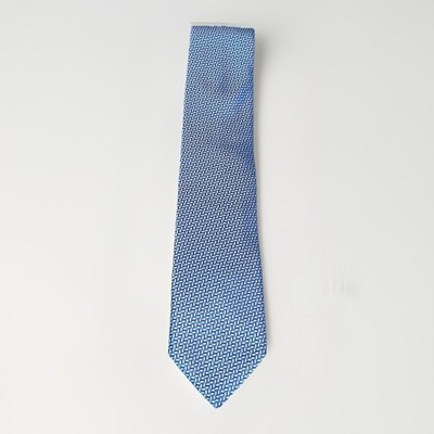 Canali Blue Micro Geometric Patterned Silk Tie | Designer Necktie NWT