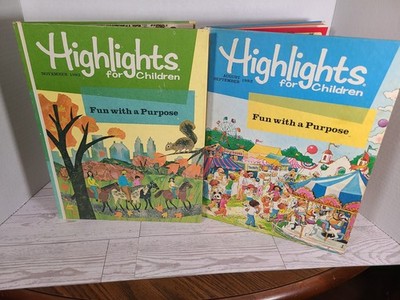 Highlights for Children Lot of 2 Activity Books Hardcover, Aug/Sept & Nov 1982