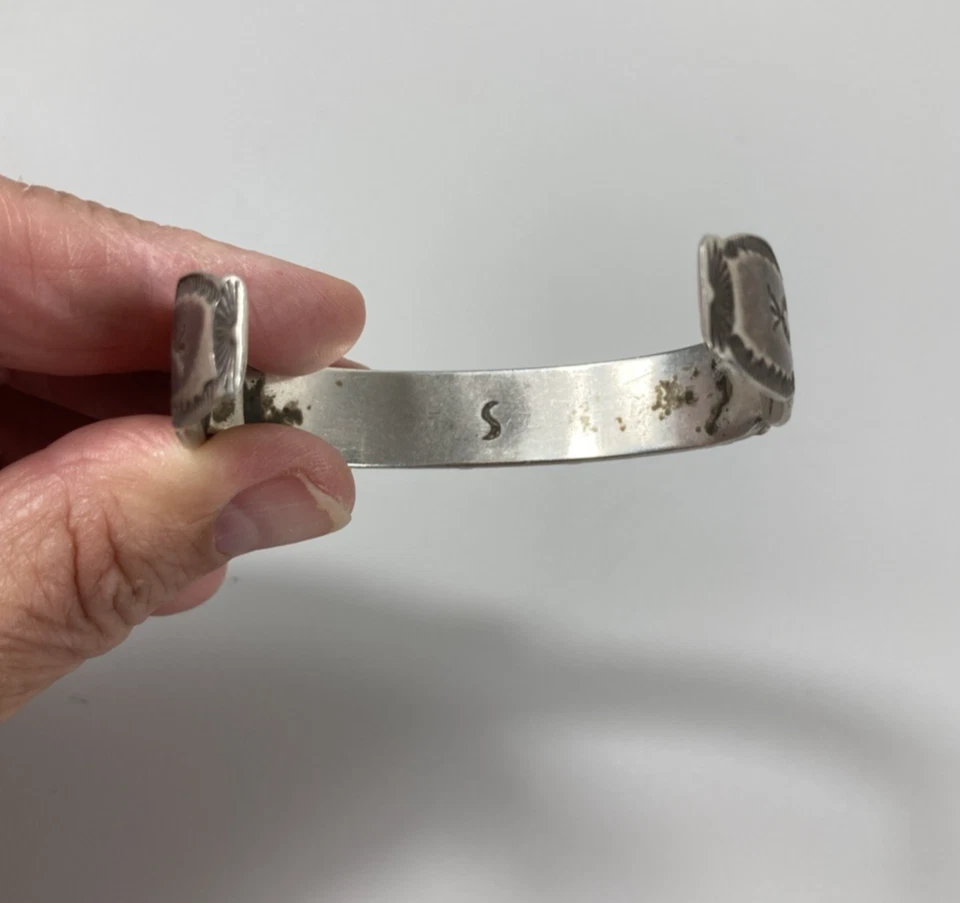 Brazalete Brazalete Coral Plata Vintage Letra Firmada S 25g 11 Piedras Ovaladas Rojo-Naranja Foto 3 de 4