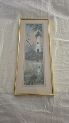  Signed Eileen Shannon Moore ''Amelia Island'' Lighthouse Art  