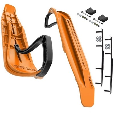 Slydog Attack 7'' Orange Crush Skis w/8'' Round Bar Complete Kit Ski-Doo