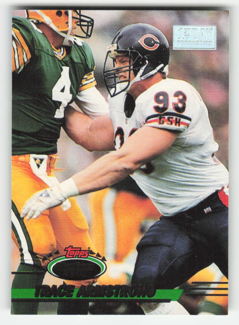 1993 Stadium Club #207 Trace Armstrong First Day Production/Issue Chicago Bears
