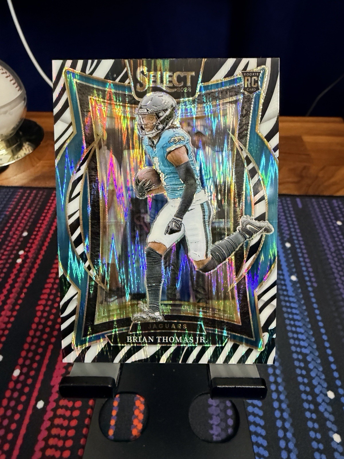 2024 Panini Select Concourse Brian Thomas Jr. #91 Zebra Shock Prizm Rookie (SSP)