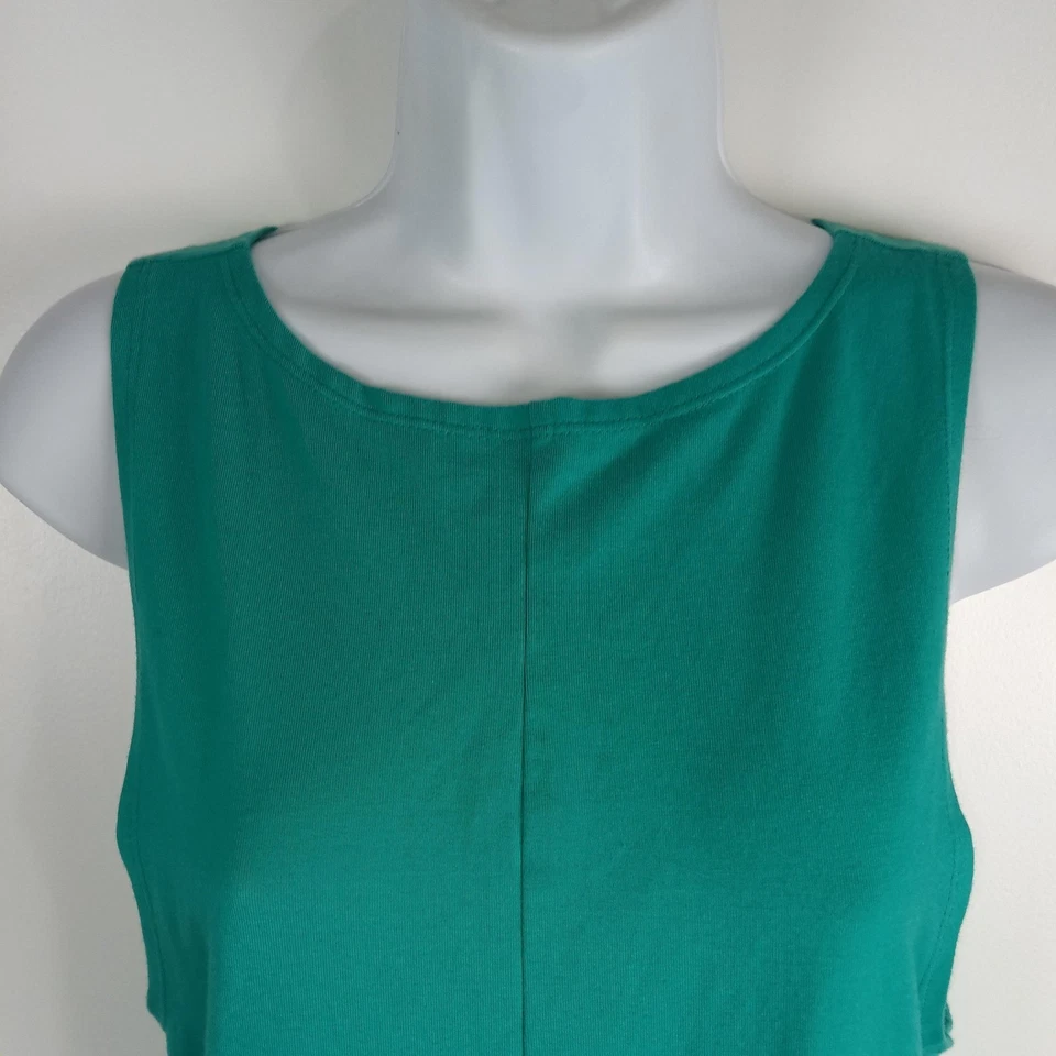 Pink Lucy Jumpsuit Womens Medium Teal Green Sleeveless Back Zip Stretch Slim Leg - Image 4 of 4