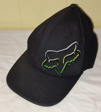 Fox Men s Stretch Fitted Baseball Cap Hat Solid Black/Green/White L/XL