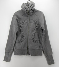 Lululemon Jacket Women 4 Gray Cuddle Up Glitter Full Zip Activewear Athleisure 
