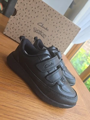 Clarks Boys Black Leather School Shoes UK 10 G