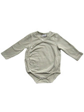 Baby Body Wickelbody hellgrau langarm Gr. 68/ 74 6 - 9 Monate