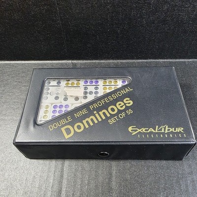 Excalibur Electronics Double Nine Professional Dominoes Set of 55 with Case