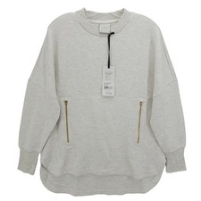 NWT VARLEY Doublesoft Paige Longline Sweat Ivory Marl Sweatshirt SMALL