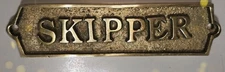 Solid Brass "Skipper" Door Sign - Nautical Wall Decor - Boat Cabin