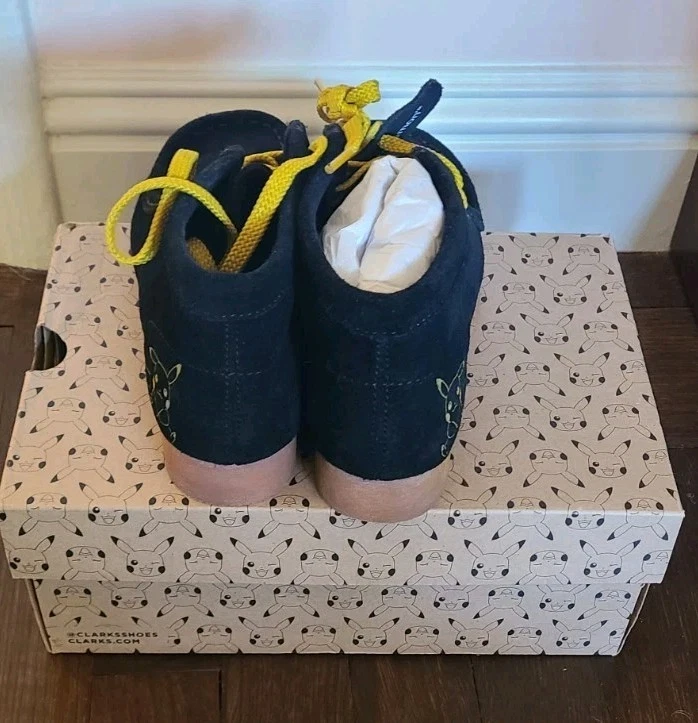 Clarks Kids Wallabee Mist K Black Suede Pokemon Print 26169540 Pikachu - Image 3 of 4