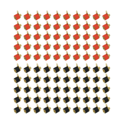 Bananenbuchse Lötfahne 4 mm vergoldet 100 x 50 schwarz 50 rot Einbau Buchse