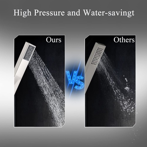 Bathroom Chrome Freestanding Tub Faucet Floor Mounted Bathtub Shower Faucet Set - Picture 16 of 33