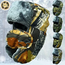 Winter Earflap Ski Fur Warm Camo Outdoor Hat Aviator Russian Trapper Thermal Cap