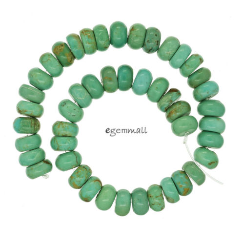 Natural Chinese Turquoise Rondelle Beads 8mm 8" #82060 - Afbeelding 1 van 1