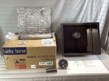 Lucky Horse LH016S 20  Black Stainless Undermount Kitchen Sink - DENTED