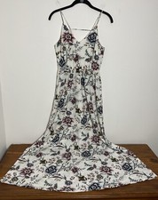 LOFT Size 0 Floral V-Neck Sleeveless Maxi Dress Eastic Waistband Lightweight