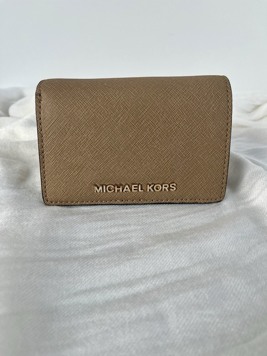 Michael Kors women's jet set MK MD Slim wallet in Dark Khaki