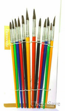 12 Various Sizes Artist Pointed Paint Brushes Set Small & Large Thin & Thick New