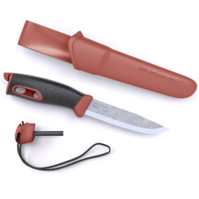 *1-Set* Morakniv Companion Spark Stainless Steel 8.8  Fixed Knife Red 13571