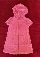 Wonder Nation Girl's Short Sleeve Zipper Hooded Terry Pink Swimsuit Cover Up XS