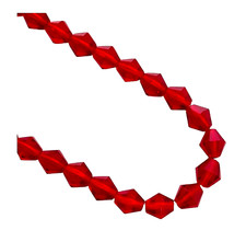50 Preciosa Czech Glass Ruby Red Transparent 8mm Diamond Shape Bicone Beads