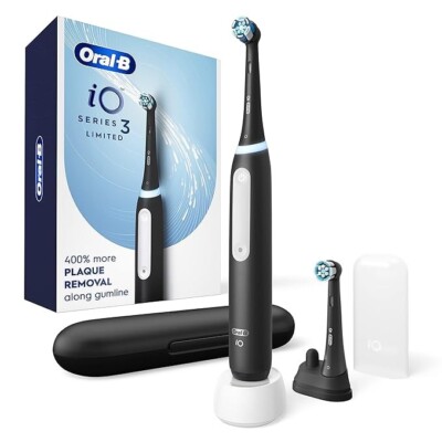 Oral-B iO Series 3 Limited Electric Toothbrush-  NEW -2 Brushes- Black o86