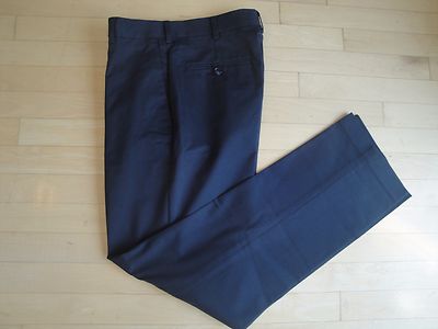 Savane Executive Khaki Flex Waist Mens Navy Flat Front Pants Size: W:30  L:30 $78
