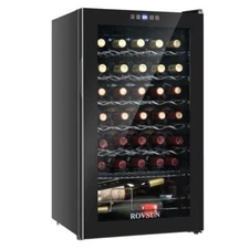 34 Bottle Wine Cooler Fridge Beverage Chiller Digital Temperature Control