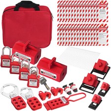 47 PCS Electrical Lockout Tagout Kit Safety Padlocks Hasps Tags Ties Bag