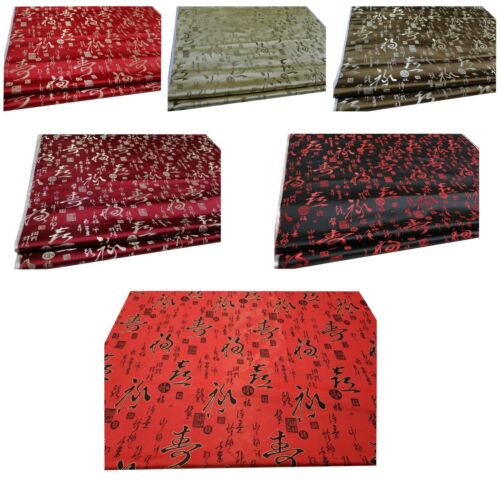 Faux Silk Brocade(Chinese Calligraphy)Jacquard Damask Kimono Fabric Material*BG1 - Afbeelding 1 van 17