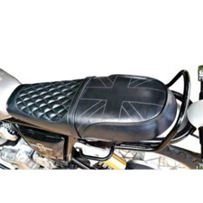 Asiento personalizado Royal Enfield (cuero real) para INTERCEPTOR, Continental RE650