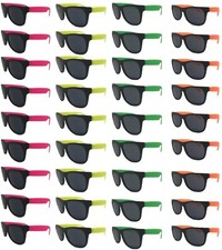 Neon Sunglasses Pack 48 Green Pink Yellow Orange Youth Sunglasses party favors