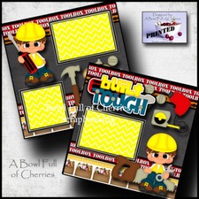 BUILT TOUGH 2 premade scrapbook pages paper piecing boy toolbox CHERRY 0039