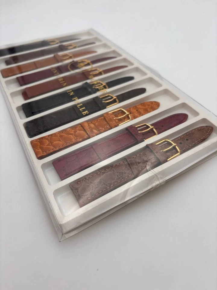 Offerta 10 Cinturini Orologio Pelle Vintage Nuovi Misura 18MM Colori Assortiti - Immagine 2 di 4