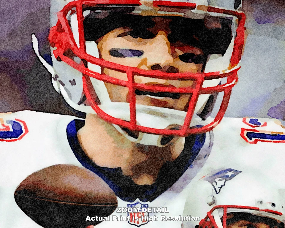 Tom Brady New England Patriots NFL Fútbol Mariscal de campo Impresión artística 1WC2 Foto 2 de 4
