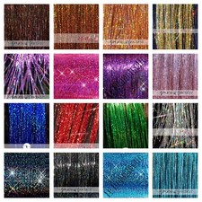 NEW 20" / 40" Sparkling Hair Tinsel 100 STRANDS Choose Color US Seller