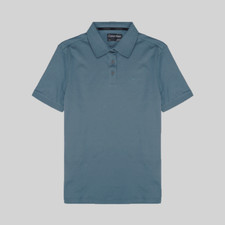 65 Calvin Klein Men's S/S Liquid Touch Solid Polo Shirt Cotton Stormy Weather m
