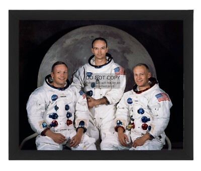 APOLLO 11 CREW BUZZ ALDRIN NEIL ARMSTRONG MICHAEL COLLINS 8X10 NASA FRAMED PHOTO