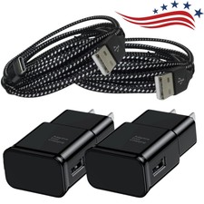 USB Fast Charger Wall Power Adapter 10Ft Long Type C Cable For Samsung Android