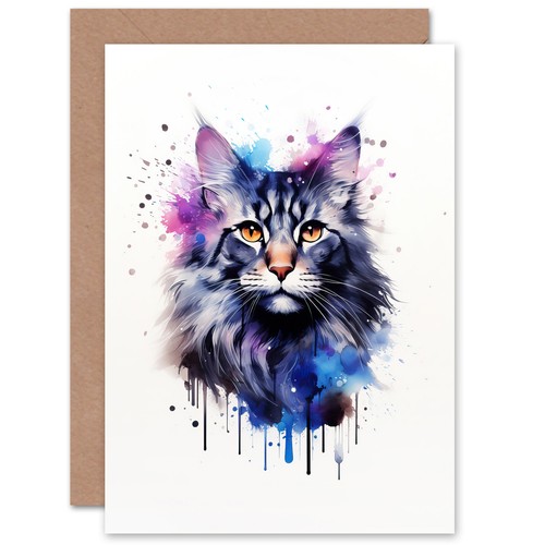 Beth de Loiselle - Realistic detailed oil painting of a Maine Coon cat painting in frame For