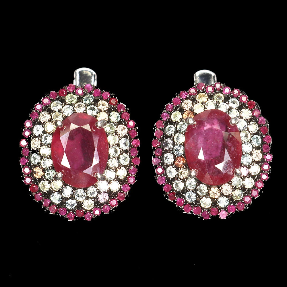 Orecchini A Lobo In Argento 925 Con Rubino Birmano Rosso Naturale – Piccoli E Delicati, Regalo Perfetto